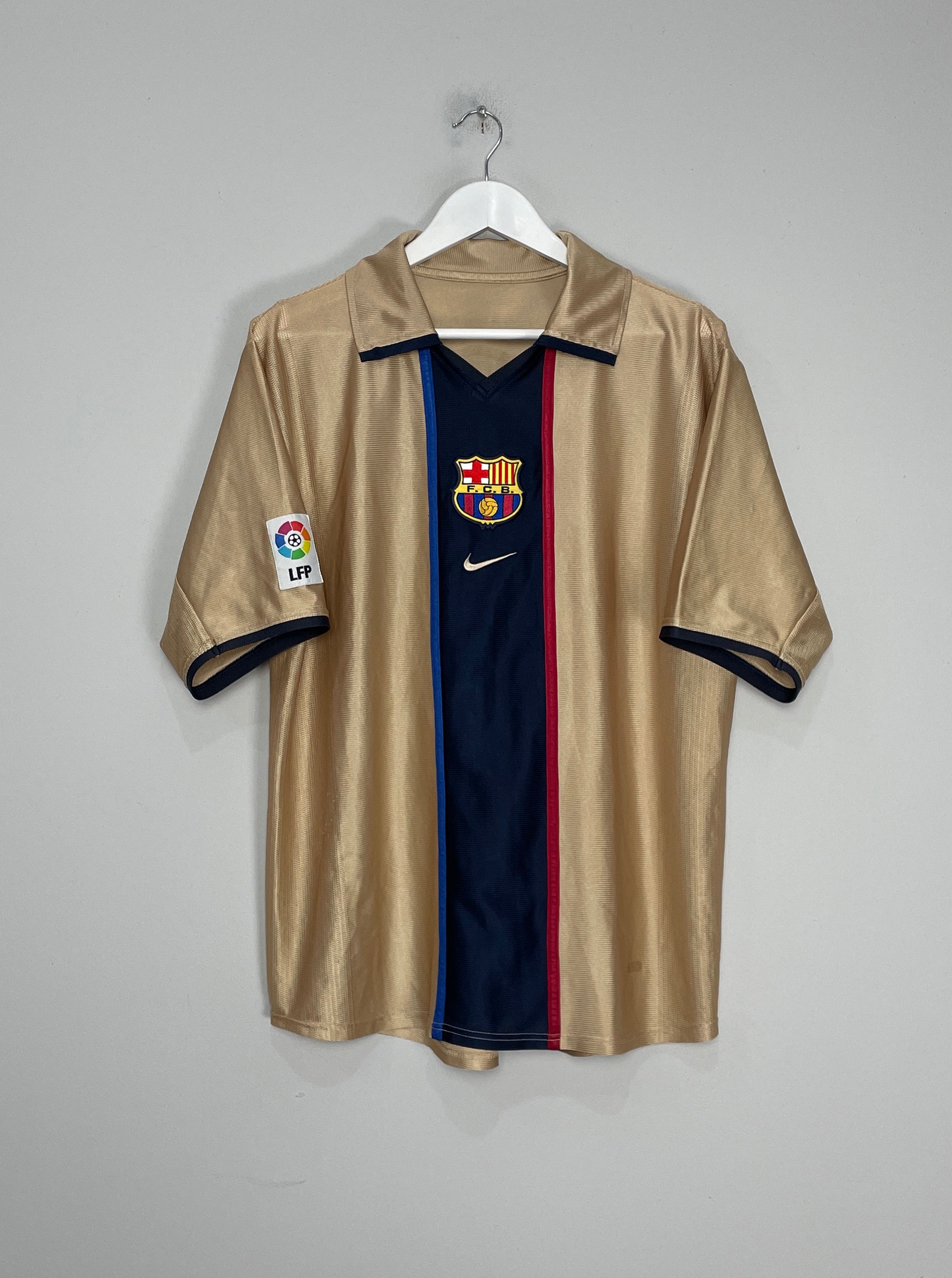 Shop 2001/03 BARCELONA AWAY SHIRT (M) NIKE, classic football shirts, vintage football shirts & retro soccer jerseys at Cult Kits