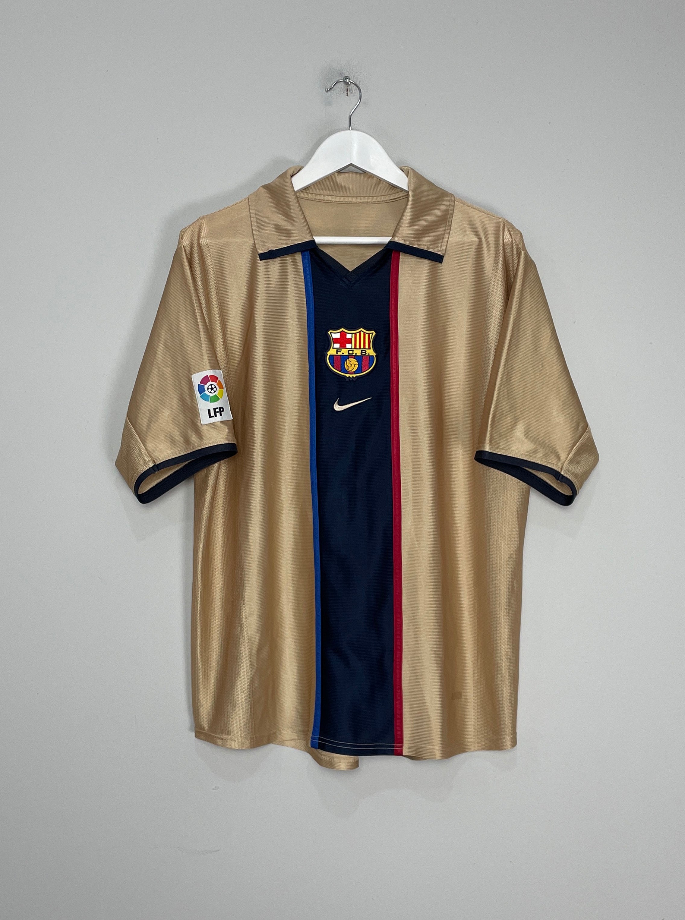 Shop 2001/03 BARCELONA AWAY SHIRT (M) NIKE, classic football shirts, vintage football shirts & retro soccer jerseys at Cult Kits