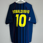 Shop 2004/05 BARCELONA RONALDINHO #10 AWAY SHIRT (XL) NIKE, classic football shirts, vintage football shirts & retro soccer jerseys at Cult Kits
