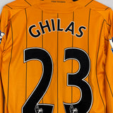 2009/10 HULL CITY GHILAS #23 *MATCH WORN vs MANCHESTER UNITED* L/S HOME SHIRT (M) UMBRO