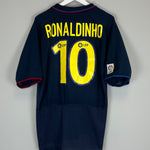 Shop 2002/03 BARCELONA RONALDINHO #10 AWAY SHIRT (XL) NIKE, classic football shirts, vintage football shirts & retro soccer jerseys at Cult Kits