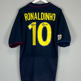 Shop 2002/03 BARCELONA RONALDINHO #10 AWAY SHIRT (XL) NIKE, classic football shirts, vintage football shirts & retro soccer jerseys at Cult Kits