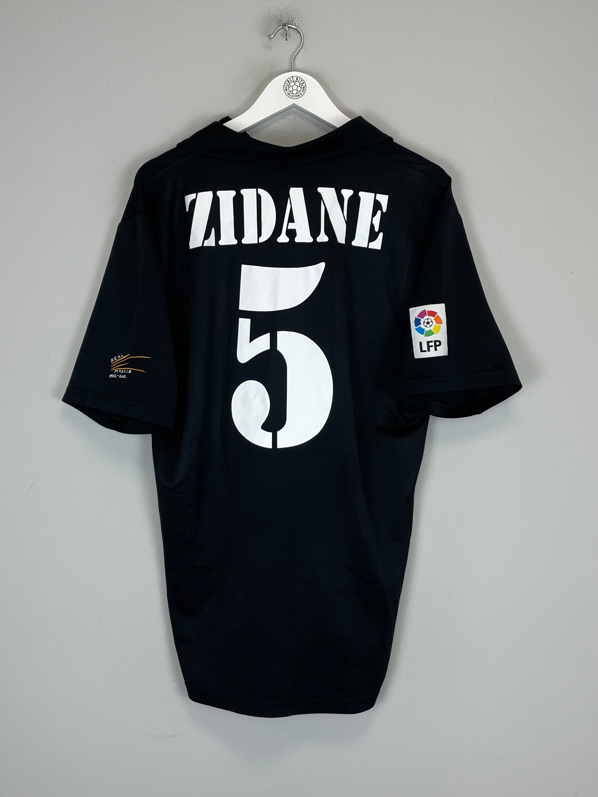 Shop 2002/03 REAL MADRID ZIDANE #5 *CENTENARY* AWAY SHIRT (L) ADIDAS, classic football shirts, vintage football shirts & retro soccer jerseys at Cult Kits