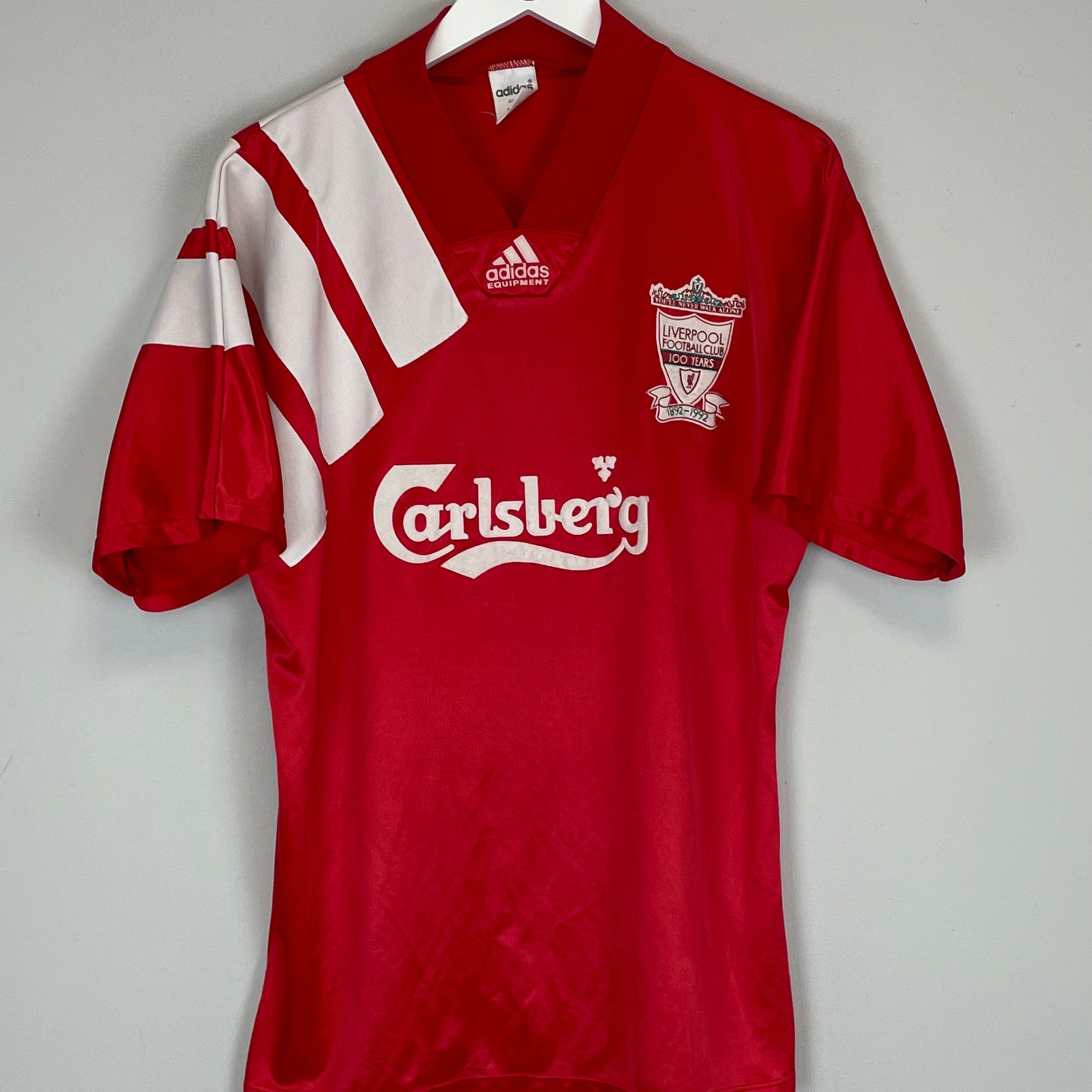 Shop 1992/93 LIVERPOOL *CENTENARY* HOME SHIRT (L) ADIDAS, classic football shirts, vintage football shirts & retro soccer jerseys at Cult Kits