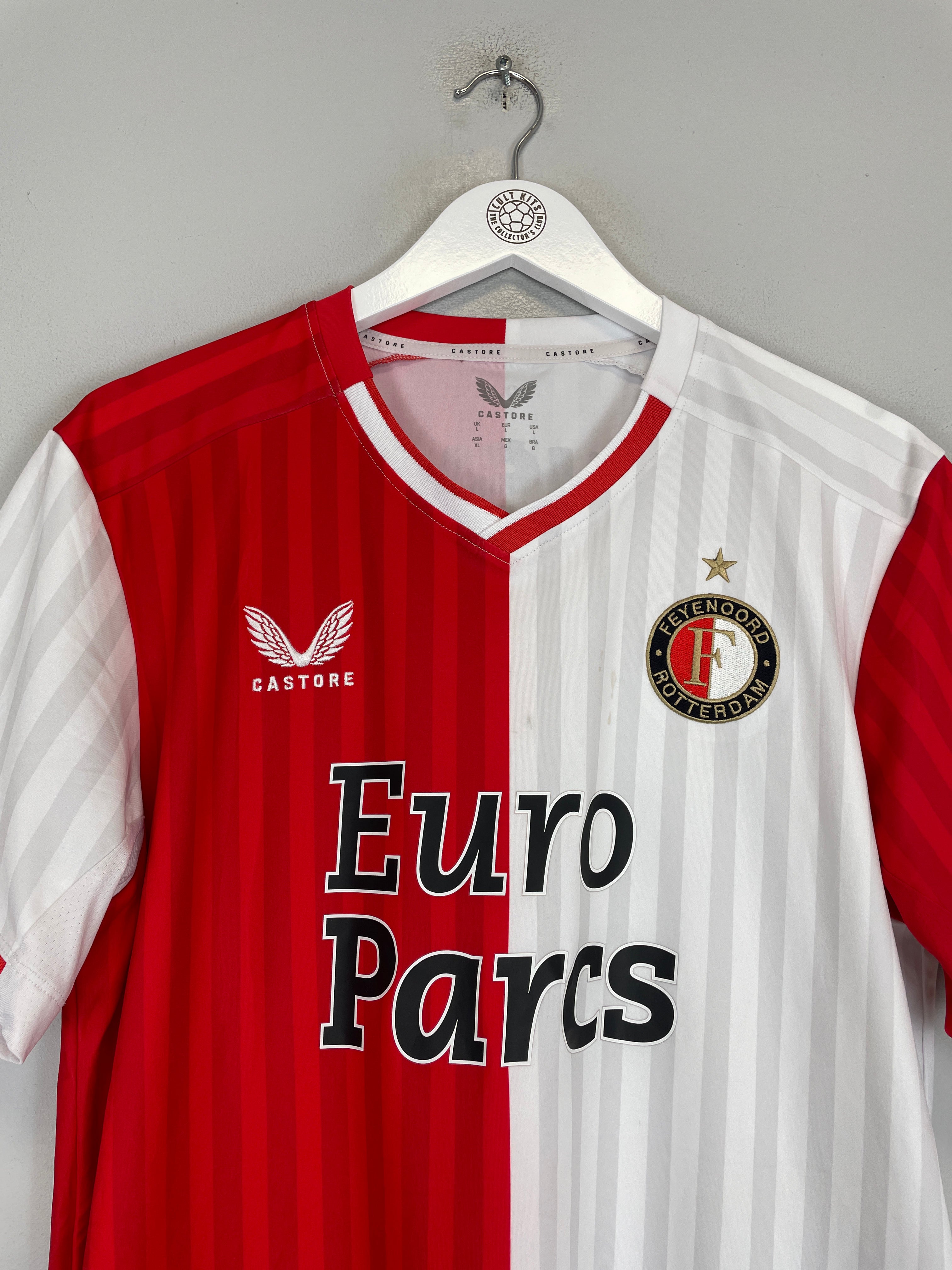Shop 2023/24 FEYENOORD HOME SHIRT (L) CASTORE, classic football shirts, vintage football shirts & retro soccer jerseys at Cult Kits