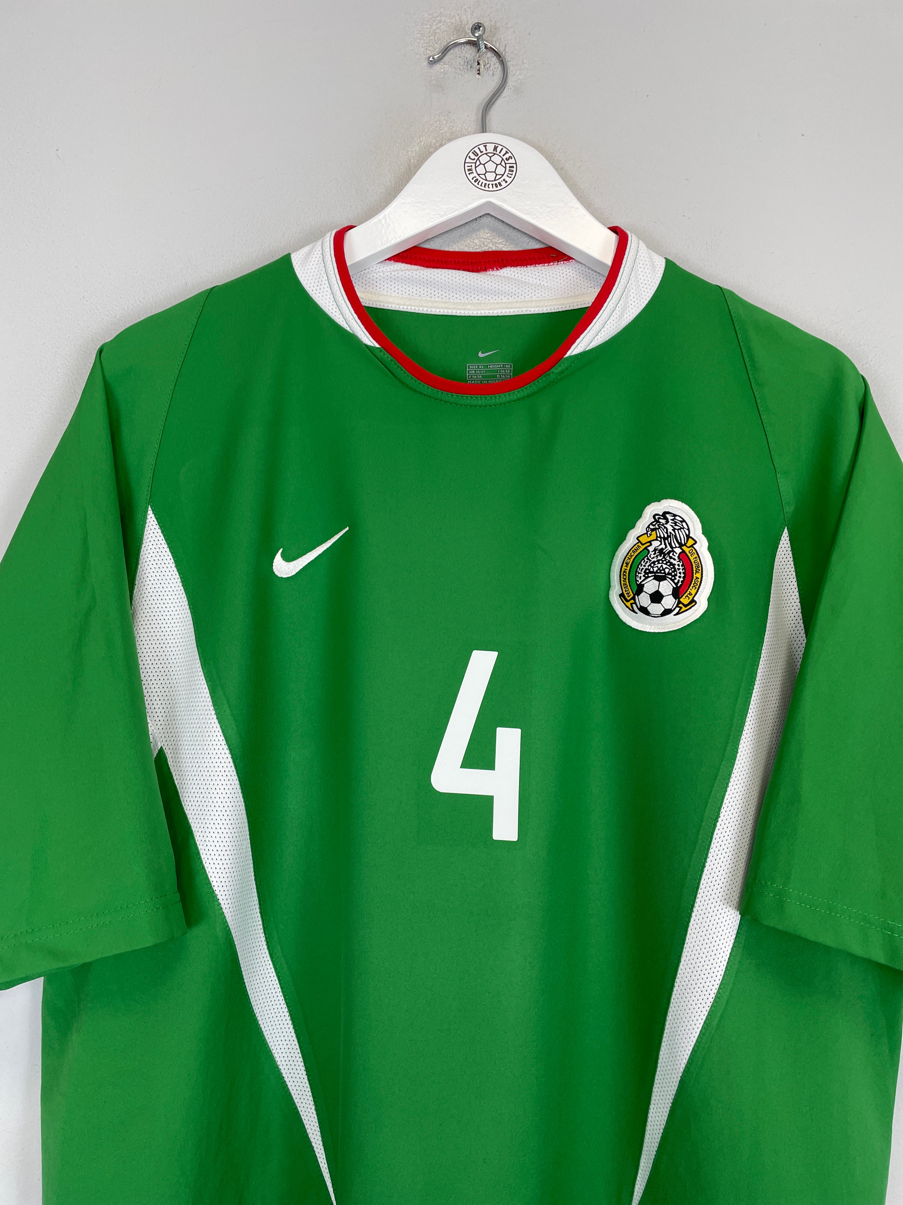 Shop 2003/04 MEXICO R.MARQUEZ #4 HOME SHIRT (XL) NIKE, classic football shirts, vintage football shirts & retro soccer jerseys at Cult Kits