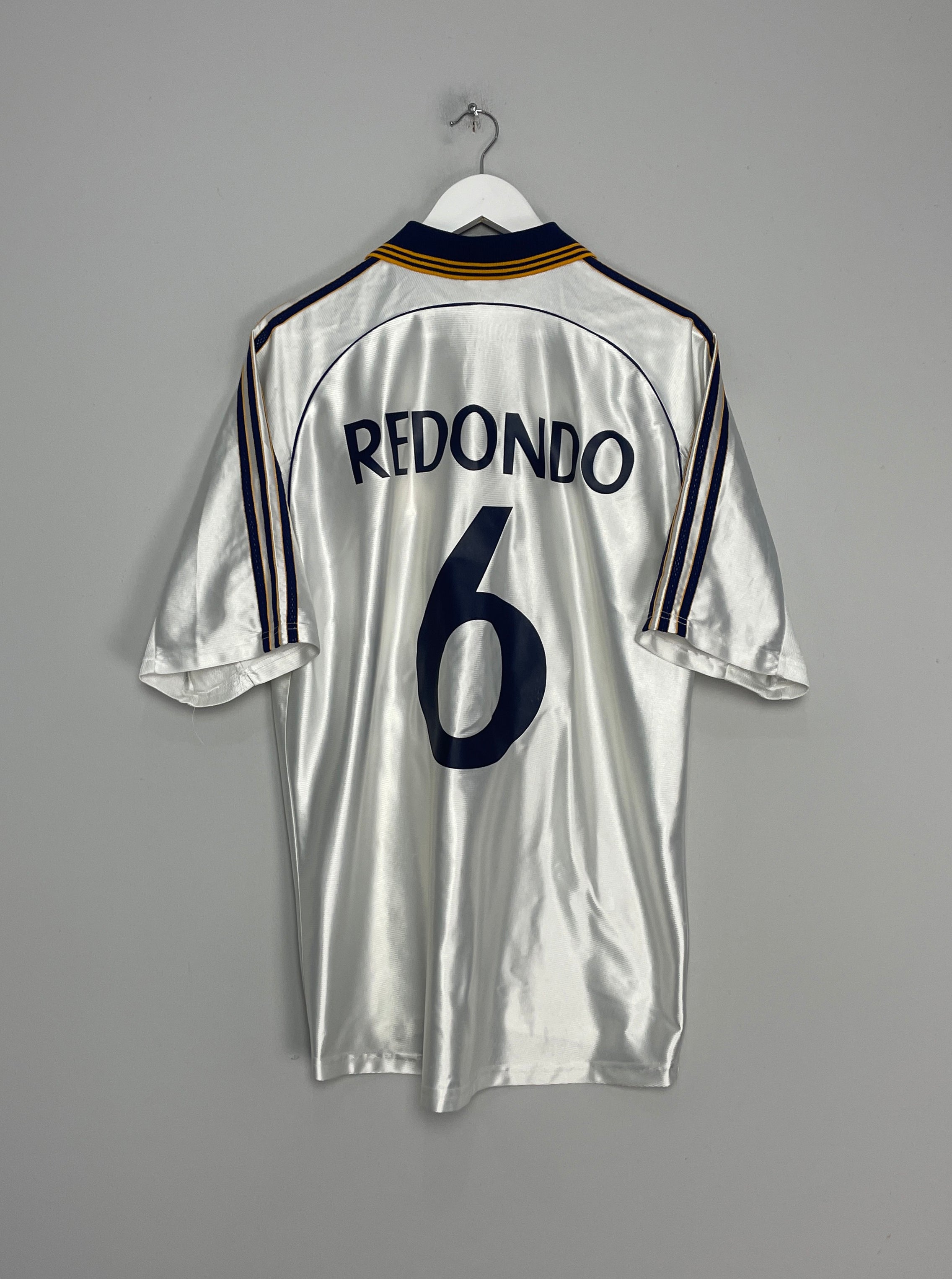 Shop 1998/00 REAL MADRID REDONDO #6 HOME SHIRT (L) ADIDAS, classic football shirts, vintage football shirts & retro soccer jerseys at Cult Kits