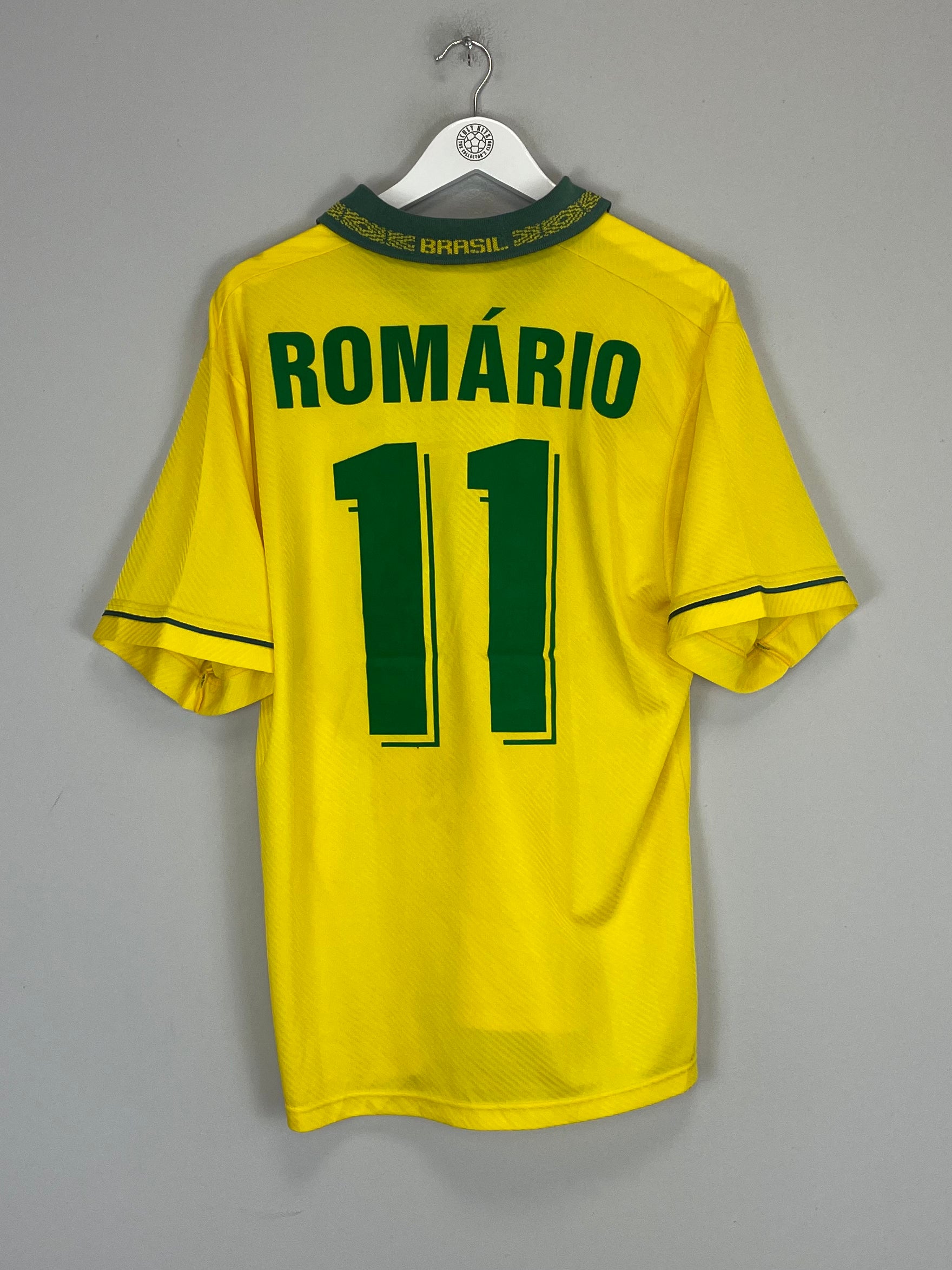 Shop 1994 BRAZIL ROMARIO #11 HOME SHIRT (L) UMBRO, classic football shirts, vintage football shirts & retro soccer jerseys at Cult Kits