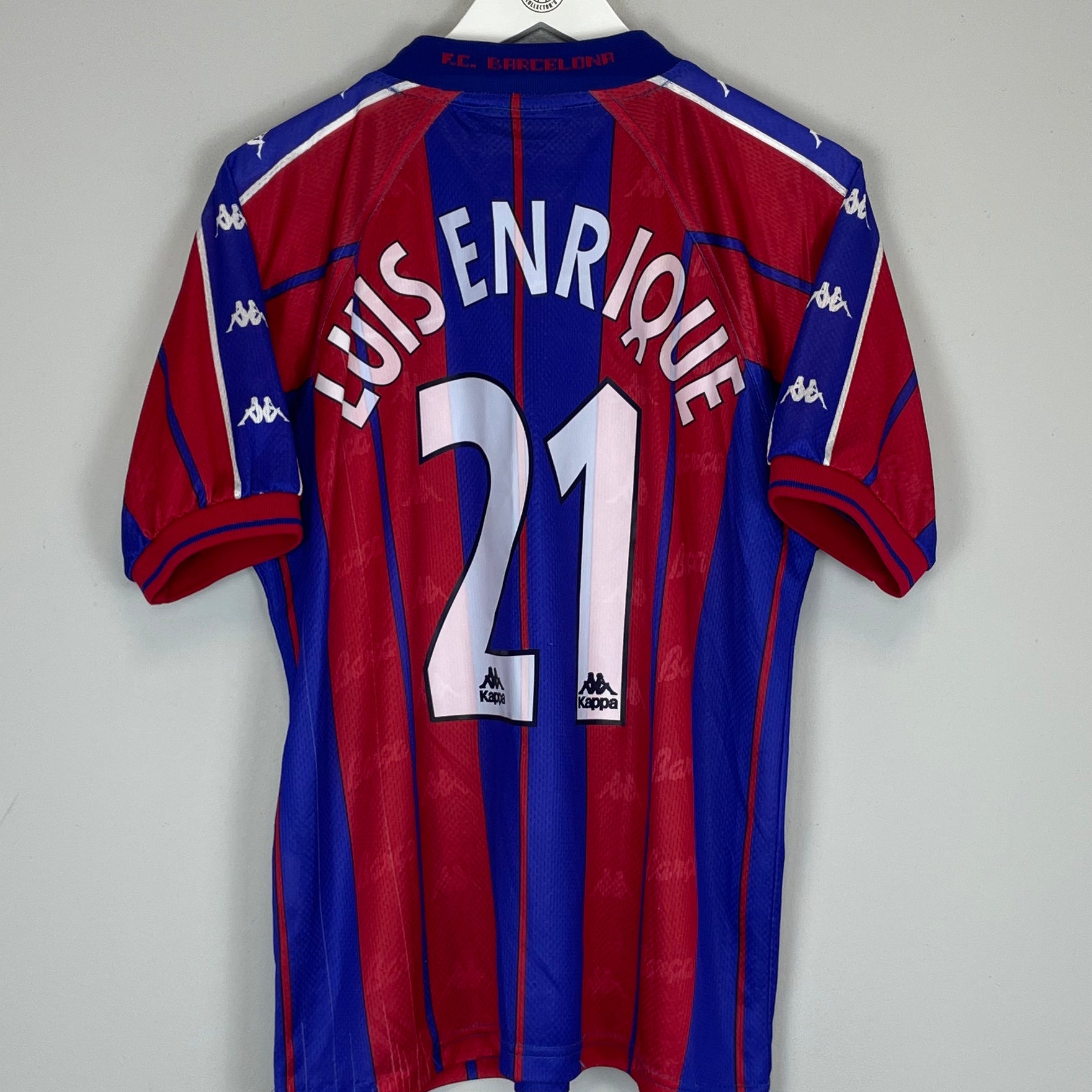 Shop 1997/98 BARCELONA LUIS ENRIQUE #21 HOME SHIRT (M) KAPPA, classic football shirts, vintage football shirts & retro soccer jerseys at Cult Kits