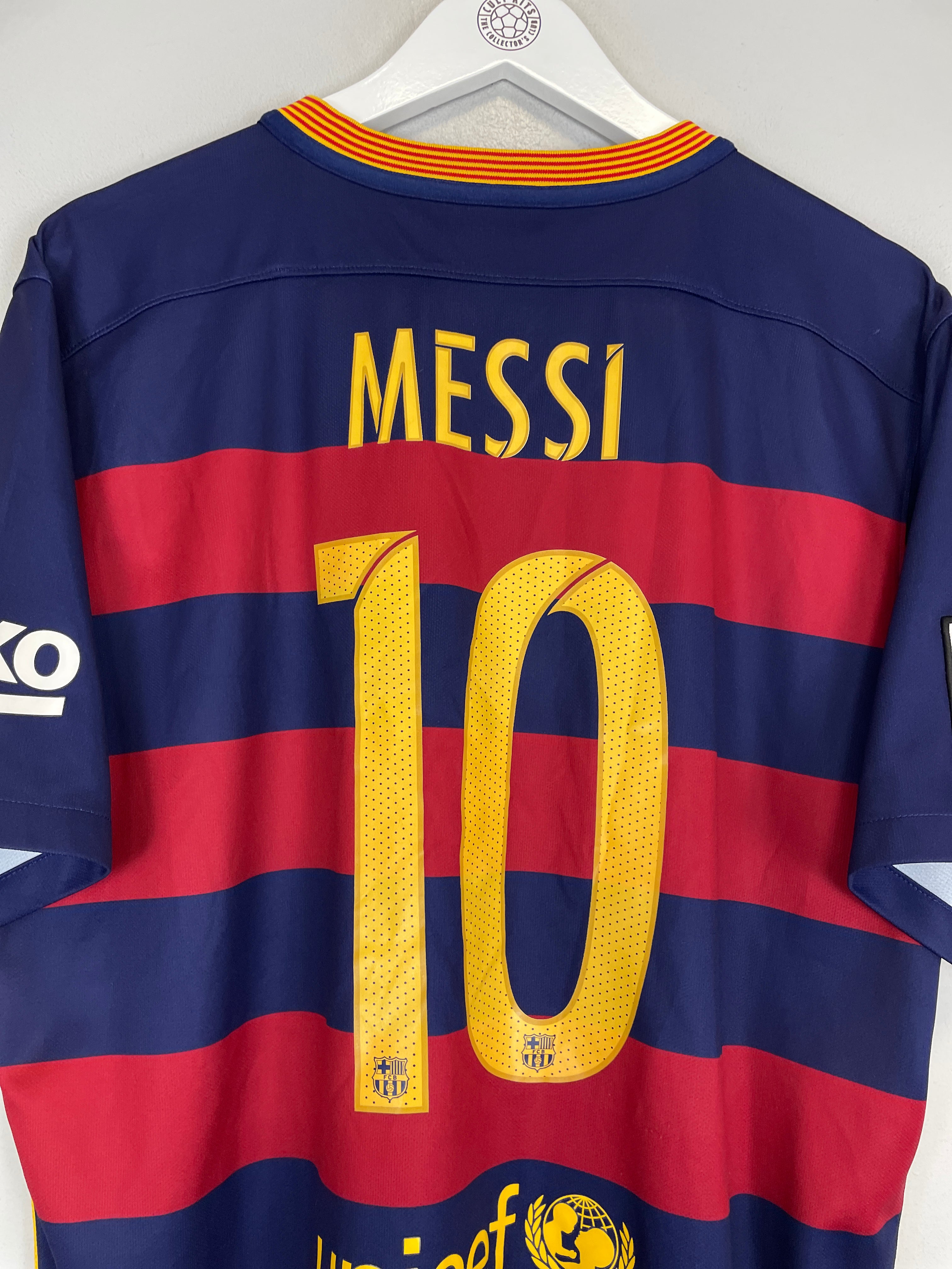 Shop 2015/16 BARCELONA MESSI #10 HOME SHIRT (XL) NIKE, classic football shirts, vintage football shirts & retro soccer jerseys at Cult Kits