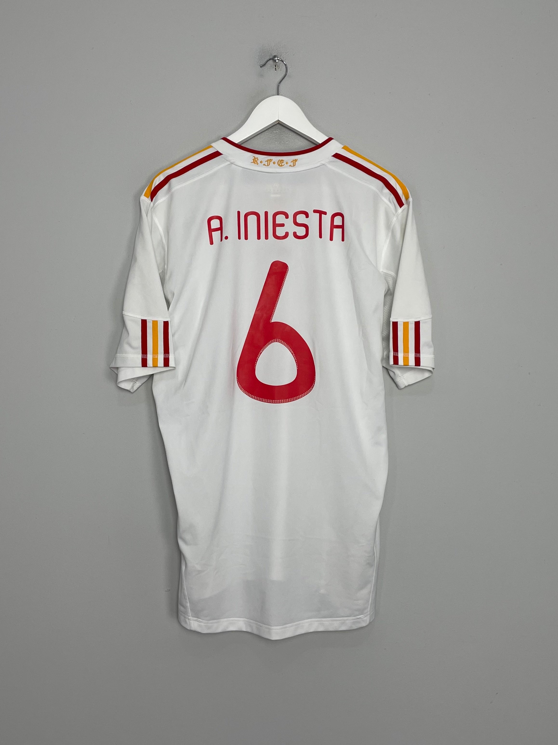 Shop 2011 SPAIN INIESTA #6 AWAY SHIRT (XL) ADIDAS, classic football shirts, vintage football shirts & retro soccer jerseys at Cult Kits
