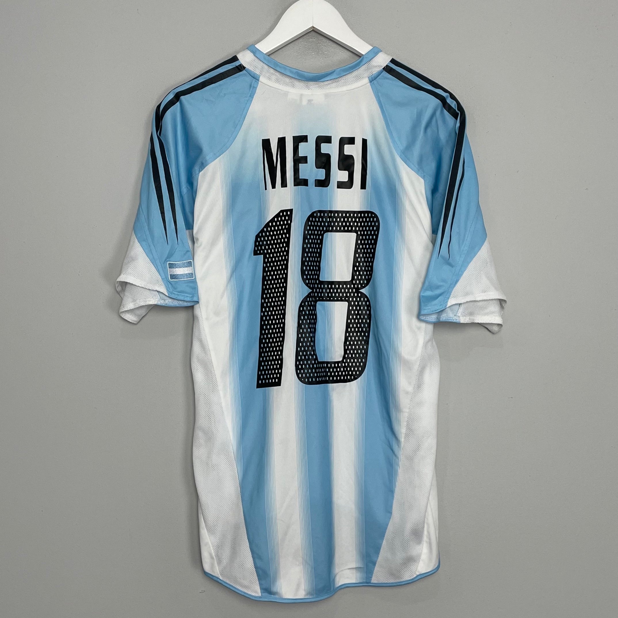 Shop 2004/05 ARGENTINA MESSI #18 HOME SHIRT (M) ADIDAS, classic football shirts, vintage football shirts & retro soccer jerseys at Cult Kits