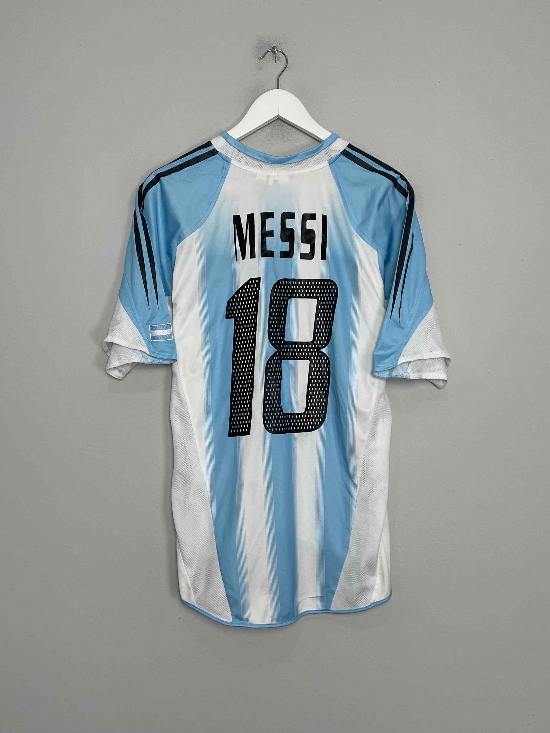 Shop 2004/05 ARGENTINA MESSI #18 HOME SHIRT (M) ADIDAS, classic football shirts, vintage football shirts & retro soccer jerseys at Cult Kits