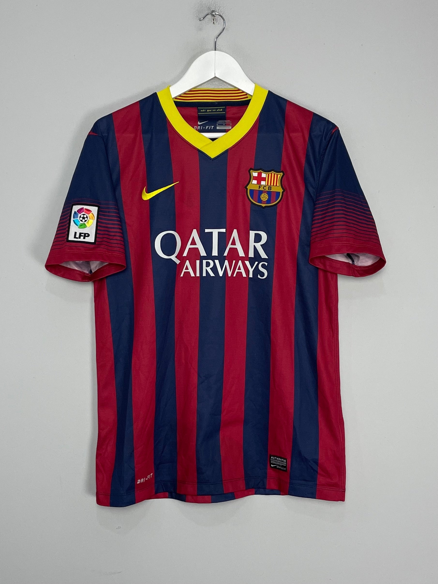 Shop 2013/14 BARCELONA FABREGAS #4 HOME SHIRT (M) NIKE, classic football shirts, vintage football shirts & retro soccer jerseys at Cult Kits