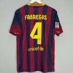 Shop 2013/14 BARCELONA FABREGAS #4 HOME SHIRT (M) NIKE, classic football shirts, vintage football shirts & retro soccer jerseys at Cult Kits