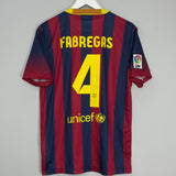 Shop 2013/14 BARCELONA FABREGAS #4 HOME SHIRT (M) NIKE, classic football shirts, vintage football shirts & retro soccer jerseys at Cult Kits