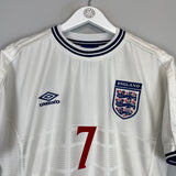 1999/01 ENGLAND BECKHAM #7 HOME SHIRT (L) UMBRO