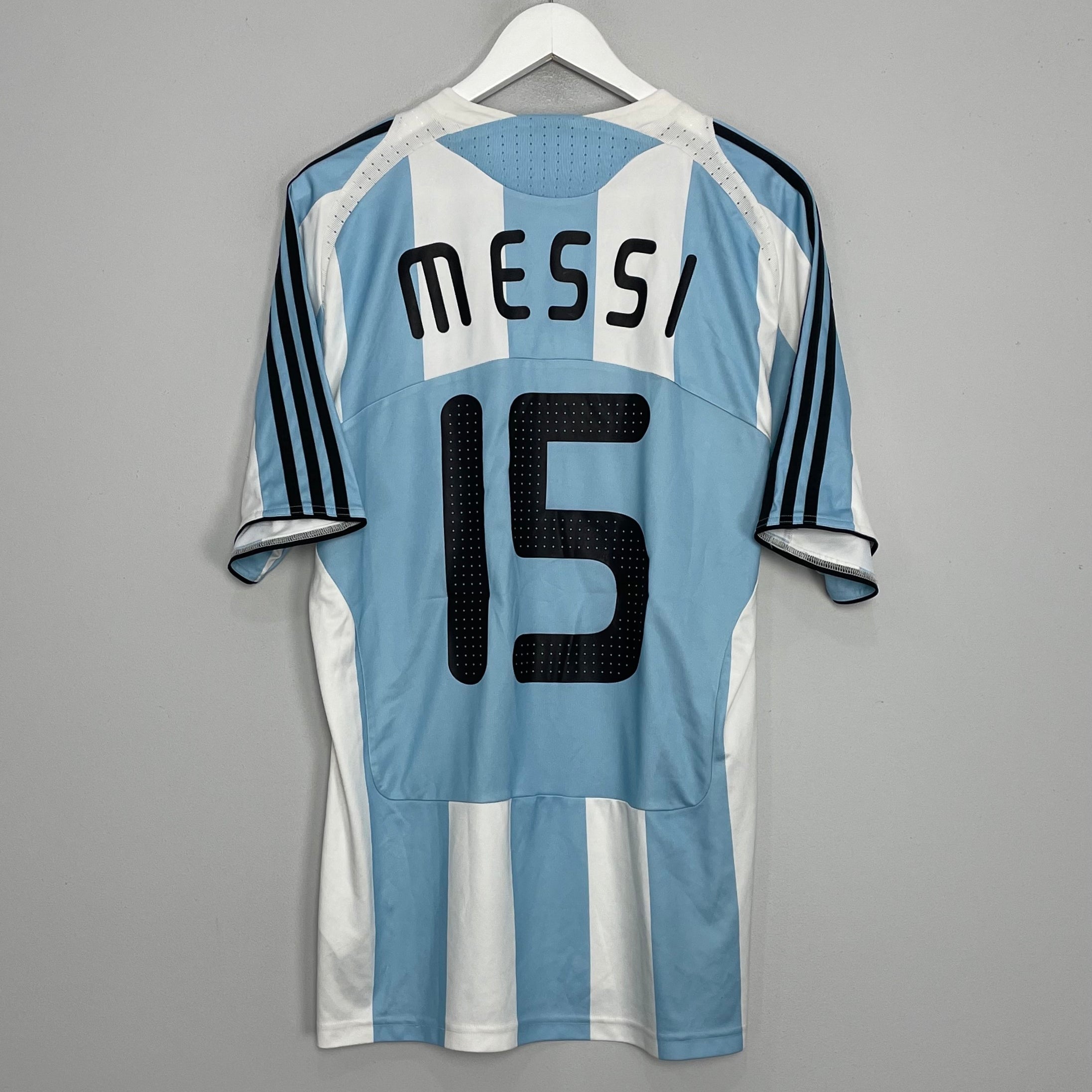Shop 2007/09 ARGENTINA MESSI #15 HOME SHIRT (XL) ADIDAS, classic football shirts, vintage football shirts & retro soccer jerseys at Cult Kits