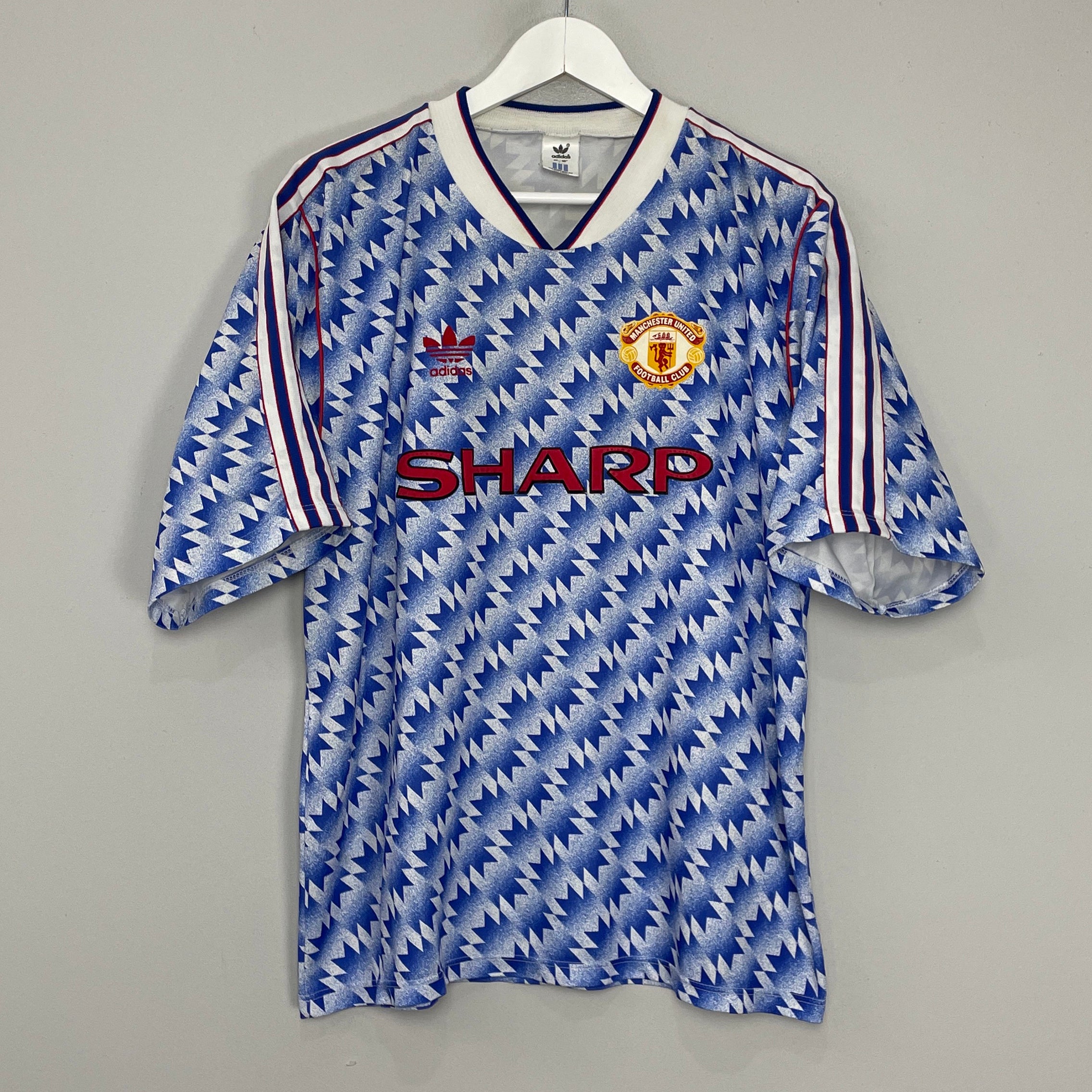 Shop 1990/92 MANCHESTER UNITED AWAY SHIRT (XL) ADIDAS, classic football shirts, vintage football shirts & retro soccer jerseys at Cult Kits