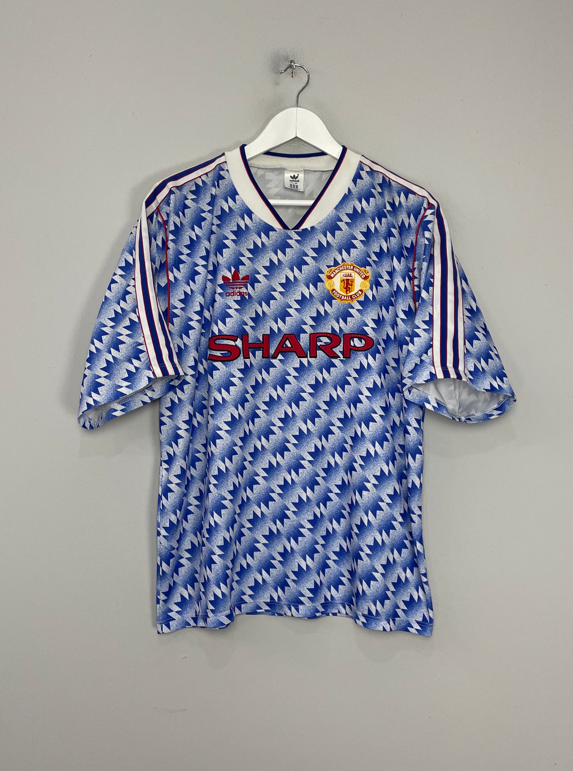 Shop 1990/92 MANCHESTER UNITED AWAY SHIRT (XL) ADIDAS, classic football shirts, vintage football shirts & retro soccer jerseys at Cult Kits