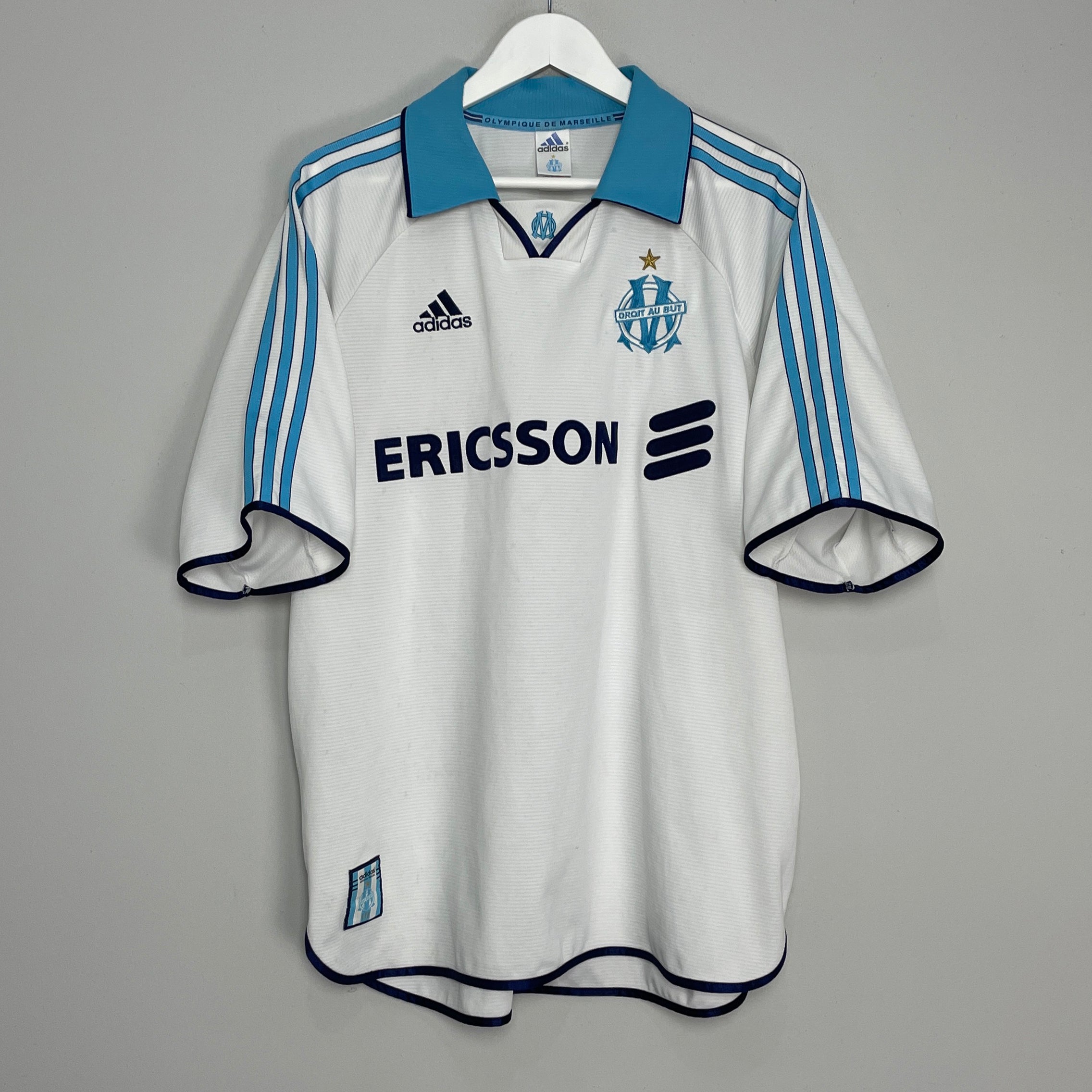 Shop 1999/00 MARSEILLE HOME SHIRT (XL) ADIDAS, classic football shirts, vintage football shirts & retro soccer jerseys at Cult Kits
