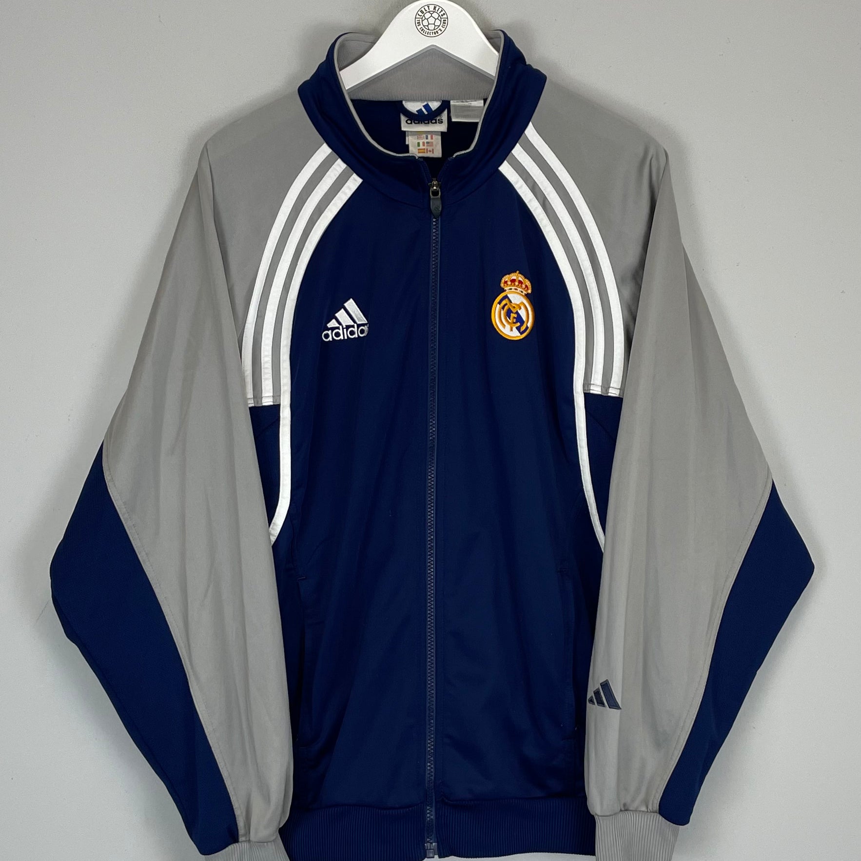 Shop 2000/01 REAL MADRID TRACK JACKET (M) ADIDAS, classic football shirts, vintage football shirts & retro soccer jerseys at Cult Kits