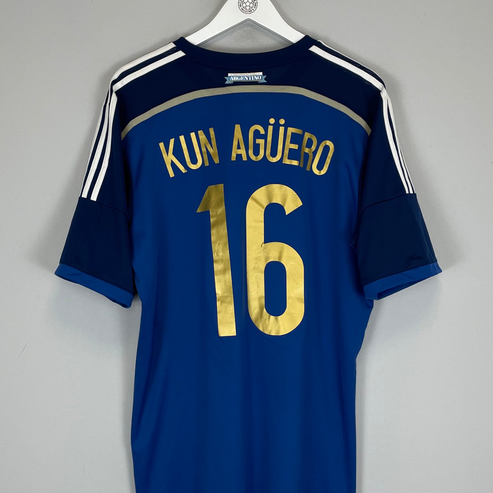 Shop 2014/15 ARGENTINA KUN AGUERO #16 AWAY SHIRT (XL) ADIDAS, classic football shirts, vintage football shirts & retro soccer jerseys at Cult Kits