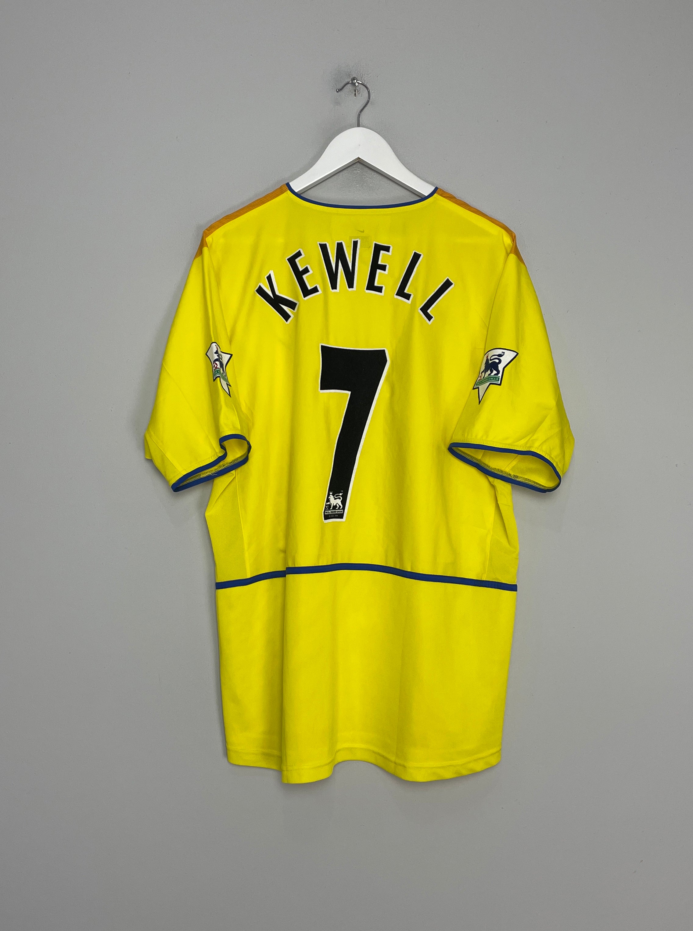 Shop 2002/03 LEEDS UNITED KEWELL #7 AWAY SHIRT (XL) NIKE, classic football shirts, vintage football shirts & retro soccer jerseys at Cult Kits