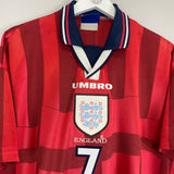 1997/99 ENGLAND BECKHAM #7 AWAY SHIRT (L) UMBRO