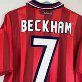 1997/99 ENGLAND BECKHAM #7 AWAY SHIRT (L) UMBRO
