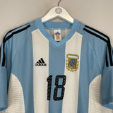 Shop 2002/04 ARGENTINA KILY #18 HOME SHIRT (L) ADIDAS, classic football shirts, vintage football shirts & retro soccer jerseys at Cult Kits