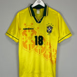 Shop 1994 BRAZIL RONALDINHO #18 HOME SHIRT (M) UMBRO, classic football shirts, vintage football shirts & retro soccer jerseys at Cult Kits