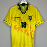 Shop 1994 BRAZIL RONALDINHO #18 HOME SHIRT (M) UMBRO, classic football shirts, vintage football shirts & retro soccer jerseys at Cult Kits