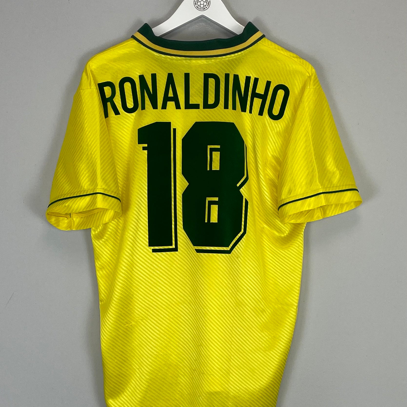 Shop 1994 BRAZIL RONALDINHO #18 HOME SHIRT (M) UMBRO, classic football shirts, vintage football shirts & retro soccer jerseys at Cult Kits