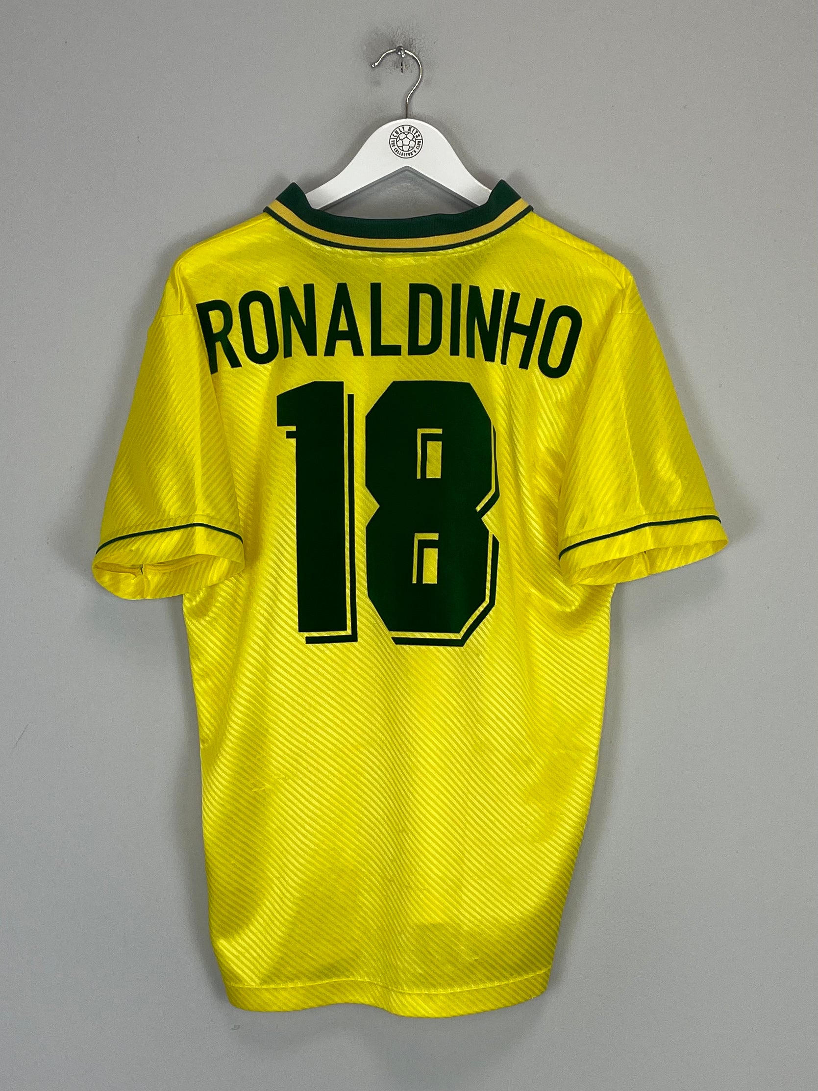 Shop 1994 BRAZIL RONALDINHO #18 HOME SHIRT (M) UMBRO, classic football shirts, vintage football shirts & retro soccer jerseys at Cult Kits