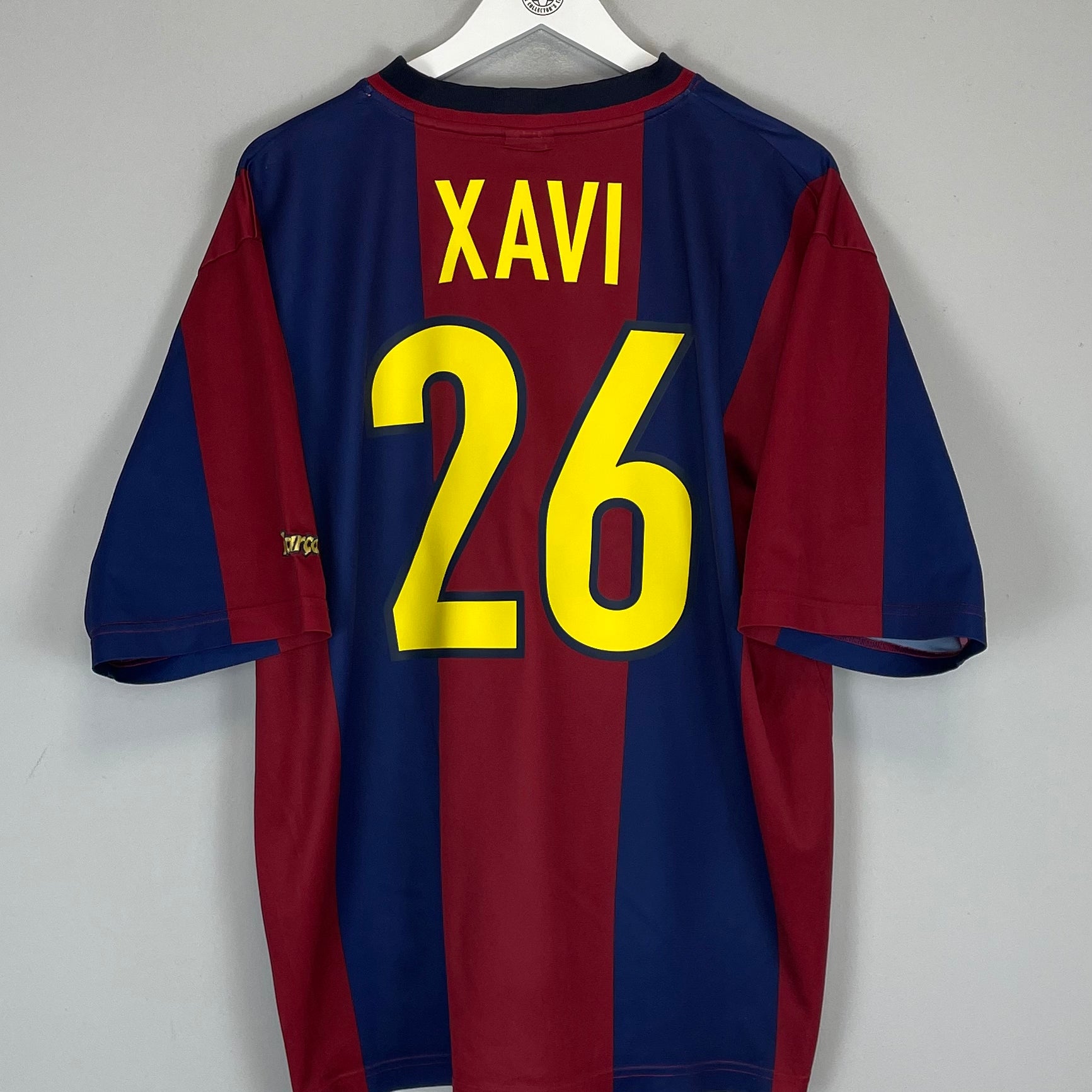Shop 1998/00 BARCELONA XAVI #26 HOME SHIRT (XL) NIKE BASIC, classic football shirts, vintage football shirts & retro soccer jerseys at Cult Kits