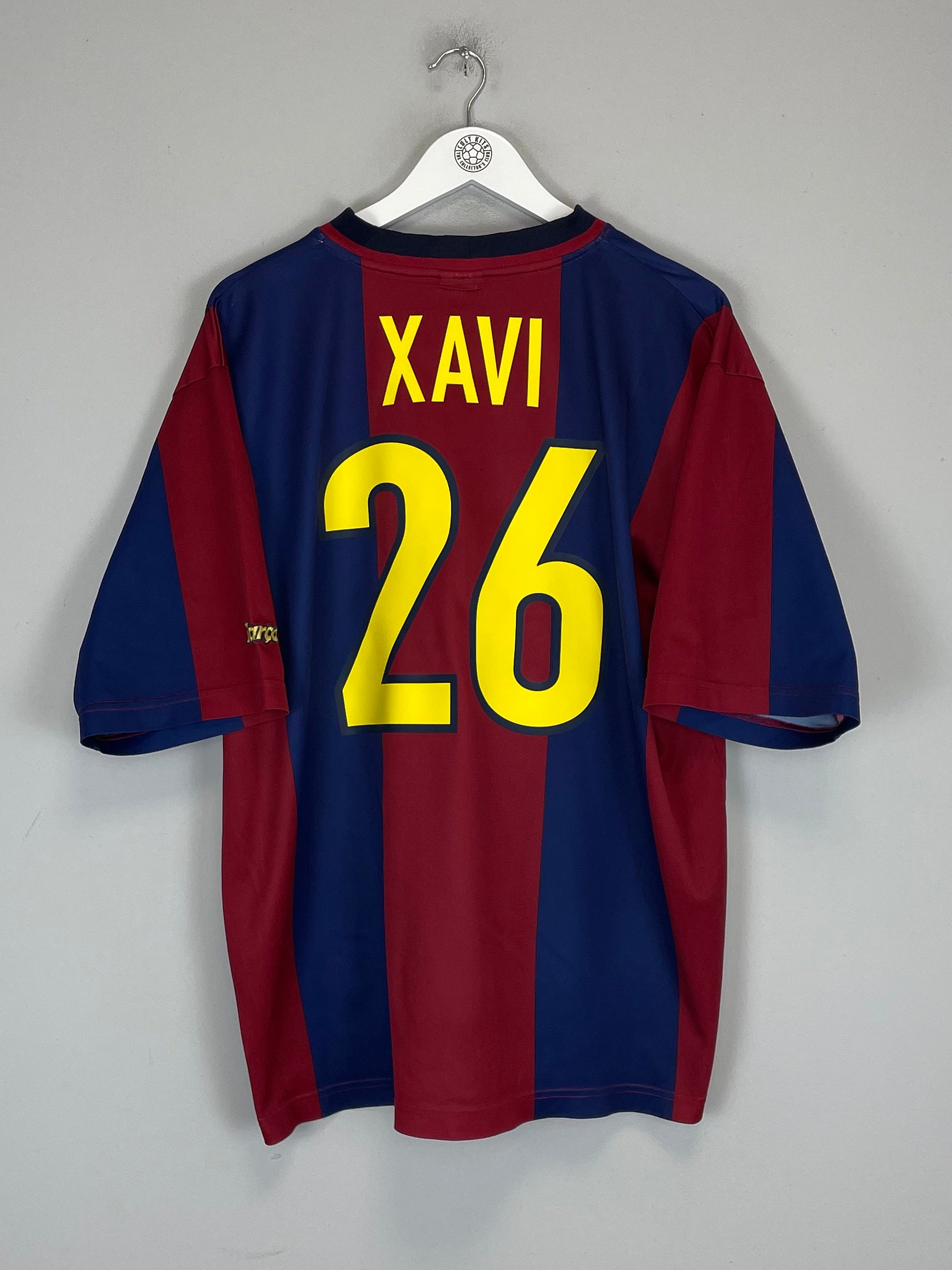 Shop 1998/00 BARCELONA XAVI #26 HOME SHIRT (XL) NIKE BASIC, classic football shirts, vintage football shirts & retro soccer jerseys at Cult Kits