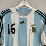 Shop 2008/09 ARGENTINA KUN AGUERO #16 HOME SHIRT (L) ADIDAS, classic football shirts, vintage football shirts & retro soccer jerseys at Cult Kits