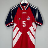 Shop 1994 NORWAY BJORNBYE #5 HOME SHIRT (M) ADIDAS, classic football shirts, vintage football shirts & retro soccer jerseys at Cult Kits