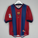 Shop 1998/00 BARCELONA GUARDIOLA #4 HOME SHIRT (M) NIKE, classic football shirts, vintage football shirts & retro soccer jerseys at Cult Kits