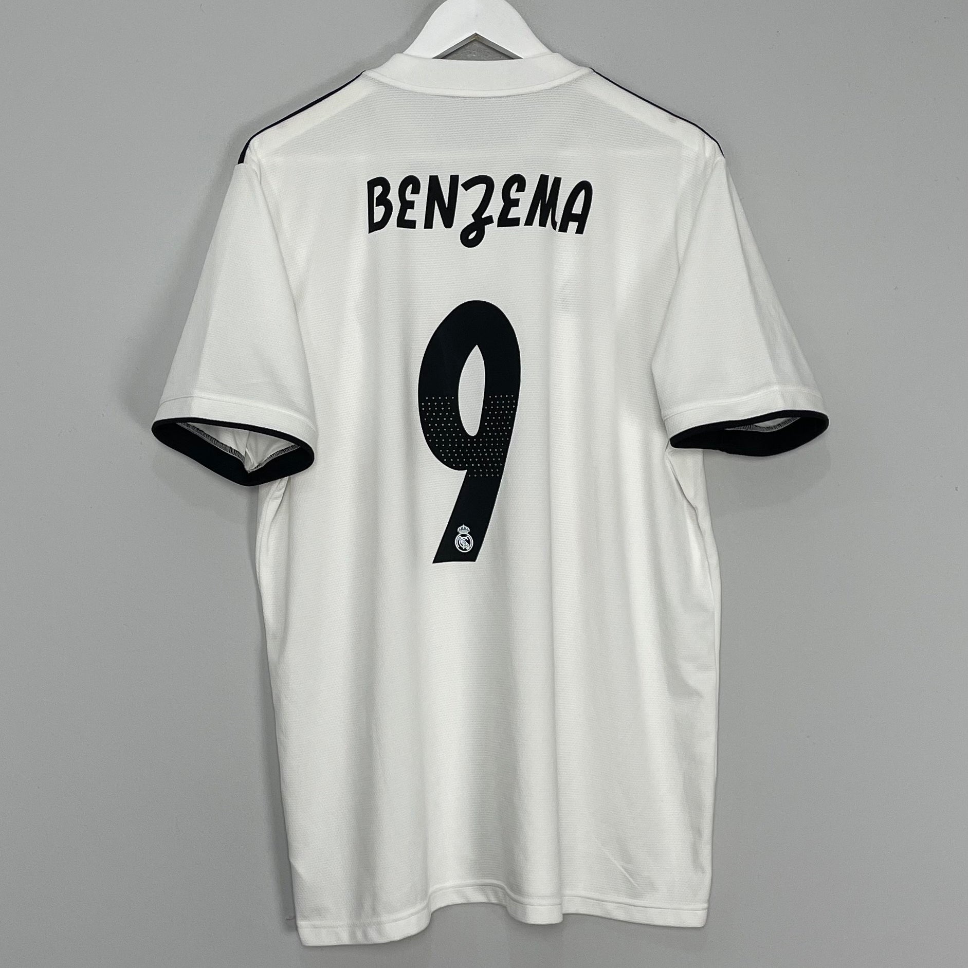 Shop 2018/19 REAL MADRID BENZEMA #9 HOME SHIRT (XL) ADIDAS, classic football shirts, vintage football shirts & retro soccer jerseys at Cult Kits