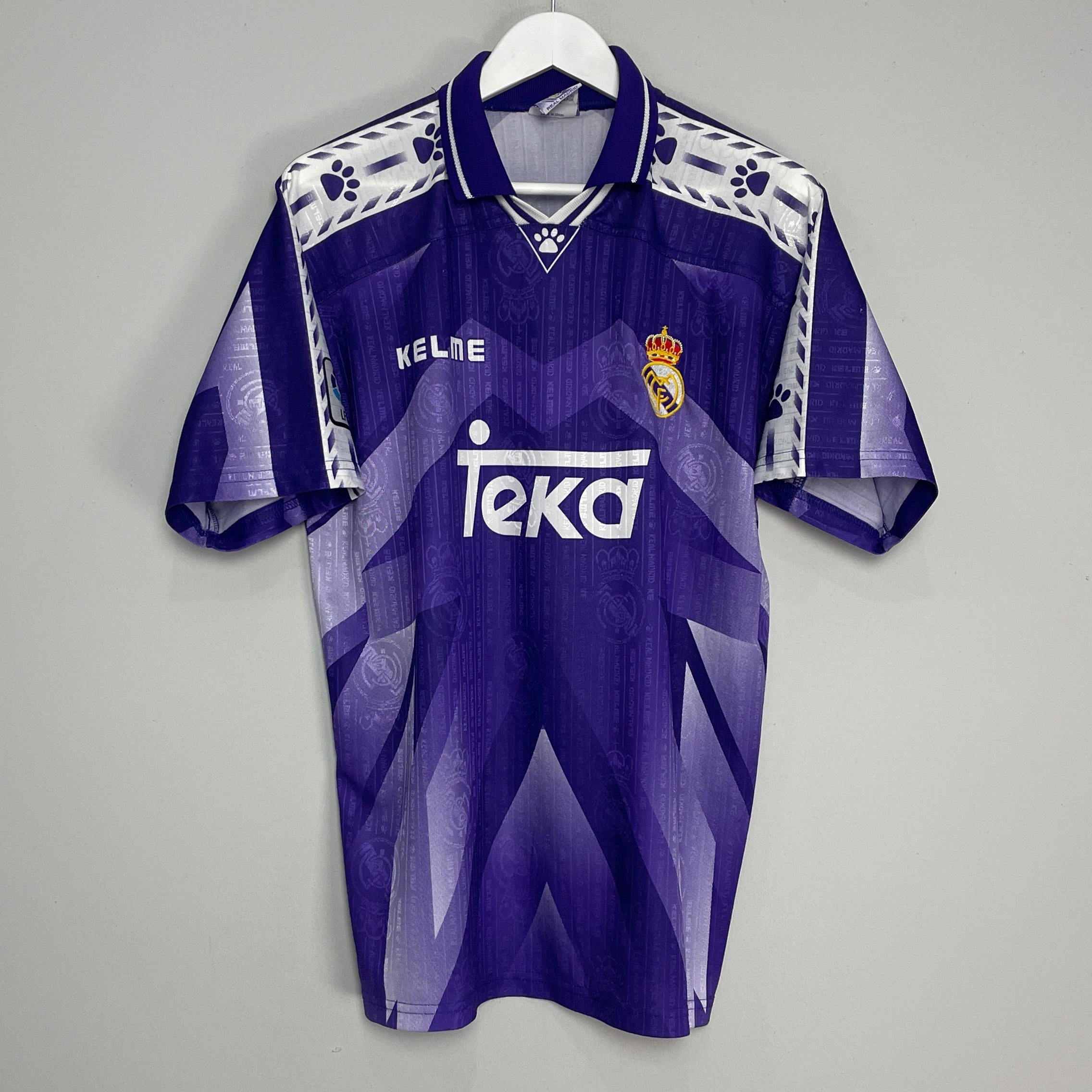 Shop 1996/97 REAL MADRID AWAY SHIRT (L) KELME, classic football shirts, vintage football shirts & retro soccer jerseys at Cult Kits