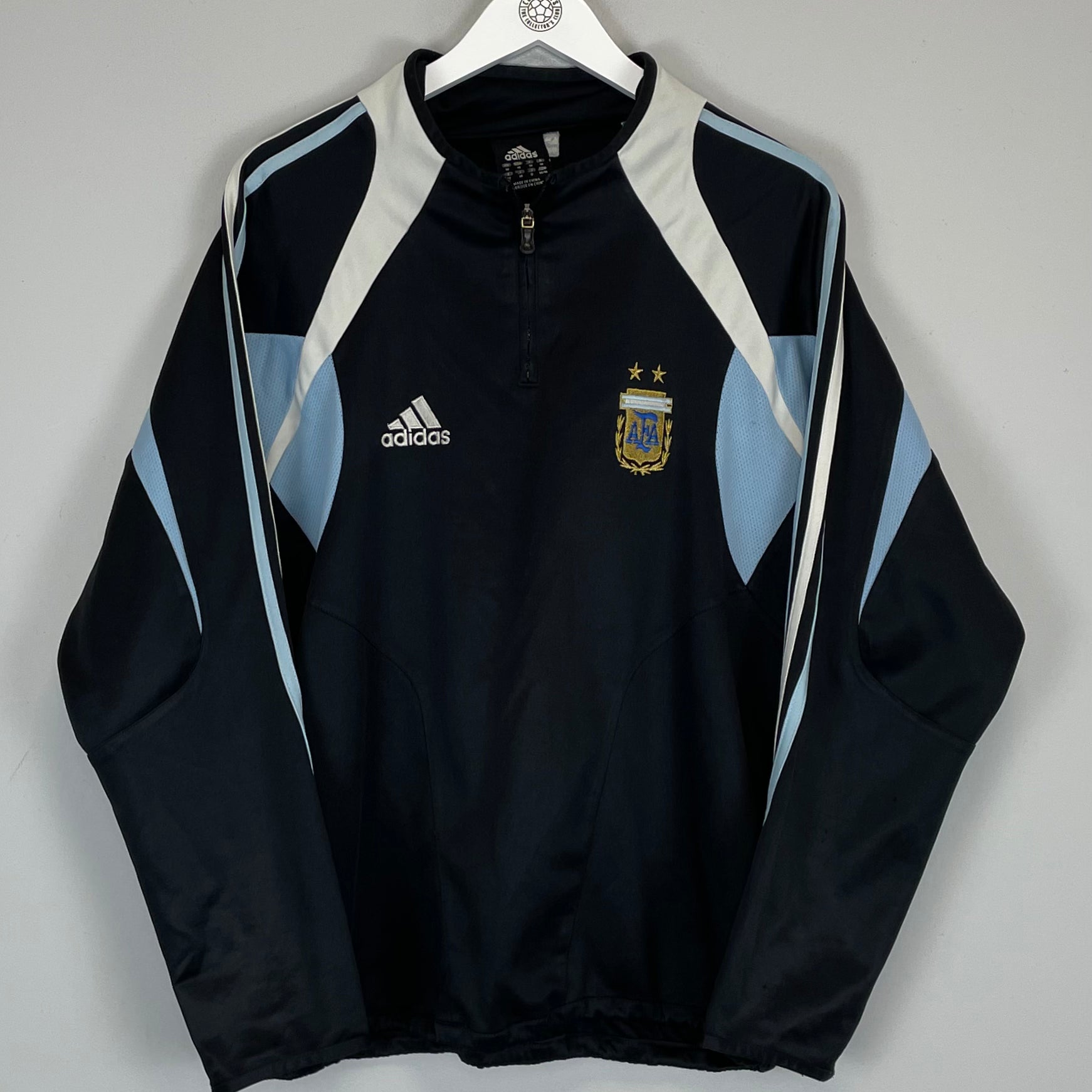 Shop 2004/05 ARGENTINA 1/4 ZIP (M) ADIDAS, classic football shirts, vintage football shirts & retro soccer jerseys at Cult Kits