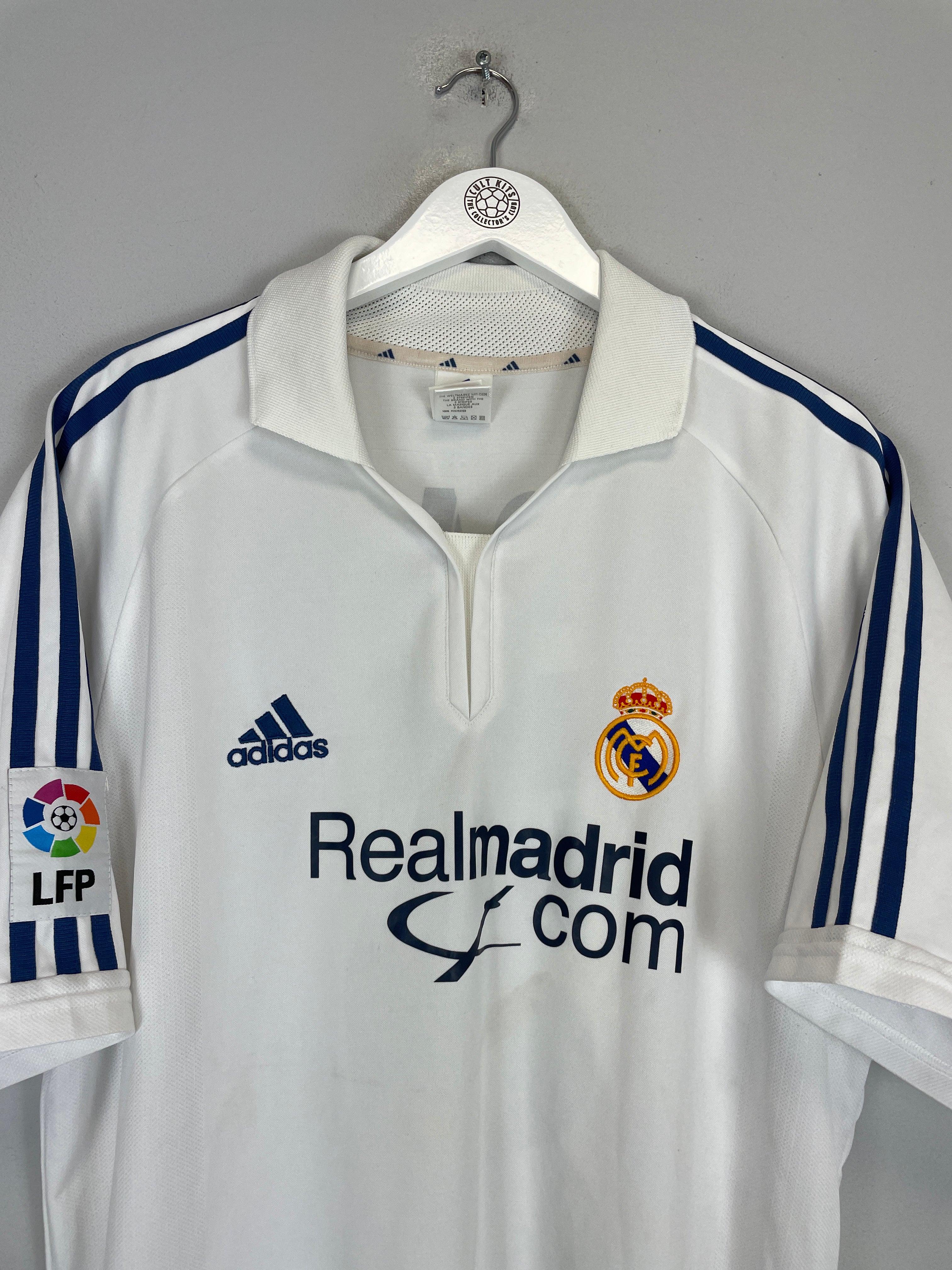 Shop 2001/02 REAL MADRID ZIDANE #5 HOME SHIRT (L) ADIDAS, classic football shirts, vintage football shirts & retro soccer jerseys at Cult Kits