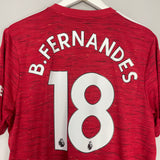 2020/21 MANCHESTER UNITED B.FERNANDES #18 HOME SHIRT (XL) ADIDAS