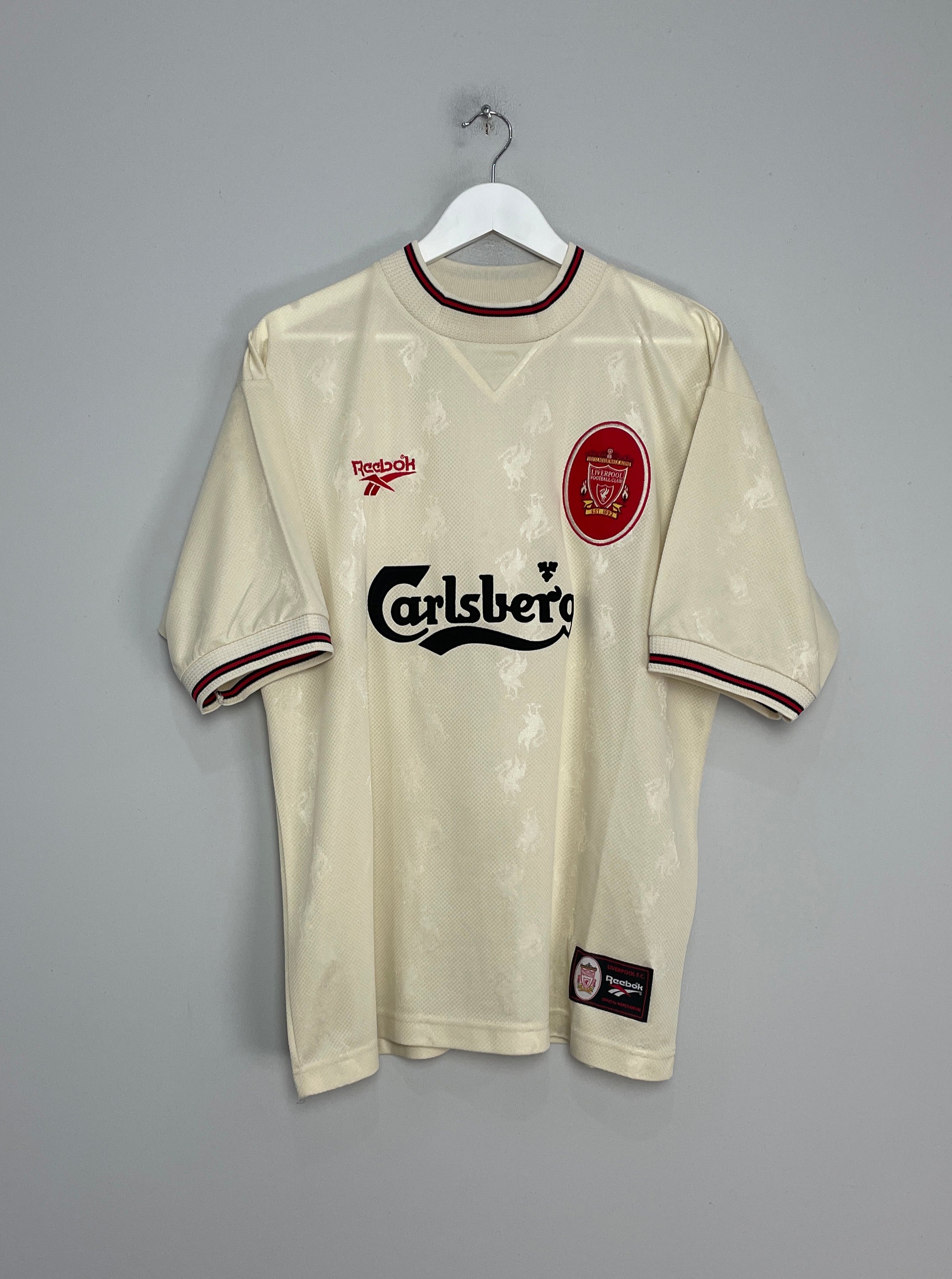 Shop 1996/97 LIVERPOOL AWAY SHIRT (L) REEBOK, classic football shirts, vintage football shirts & retro soccer jerseys at Cult Kits