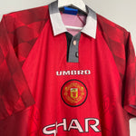 Shop 1996/97 MANCHESTER UNITED BECKHAM #10 HOME SHIRT (XL) UMBRO, classic football shirts, vintage football shirts & retro soccer jerseys at Cult Kits