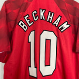Shop 1996/97 MANCHESTER UNITED BECKHAM #10 HOME SHIRT (XL) UMBRO, classic football shirts, vintage football shirts & retro soccer jerseys at Cult Kits
