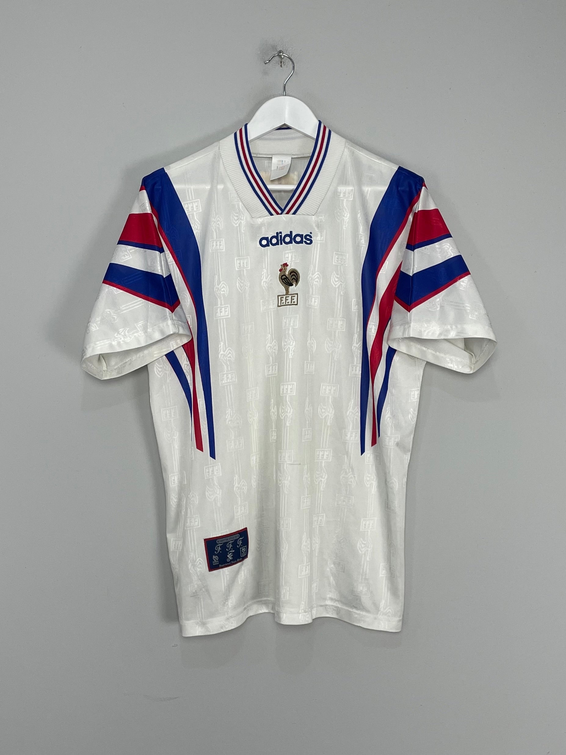 Shop 1996/98 FRANCE AWAY SHIRT (L) ADIDAS, classic football shirts, vintage football shirts & retro soccer jerseys at Cult Kits