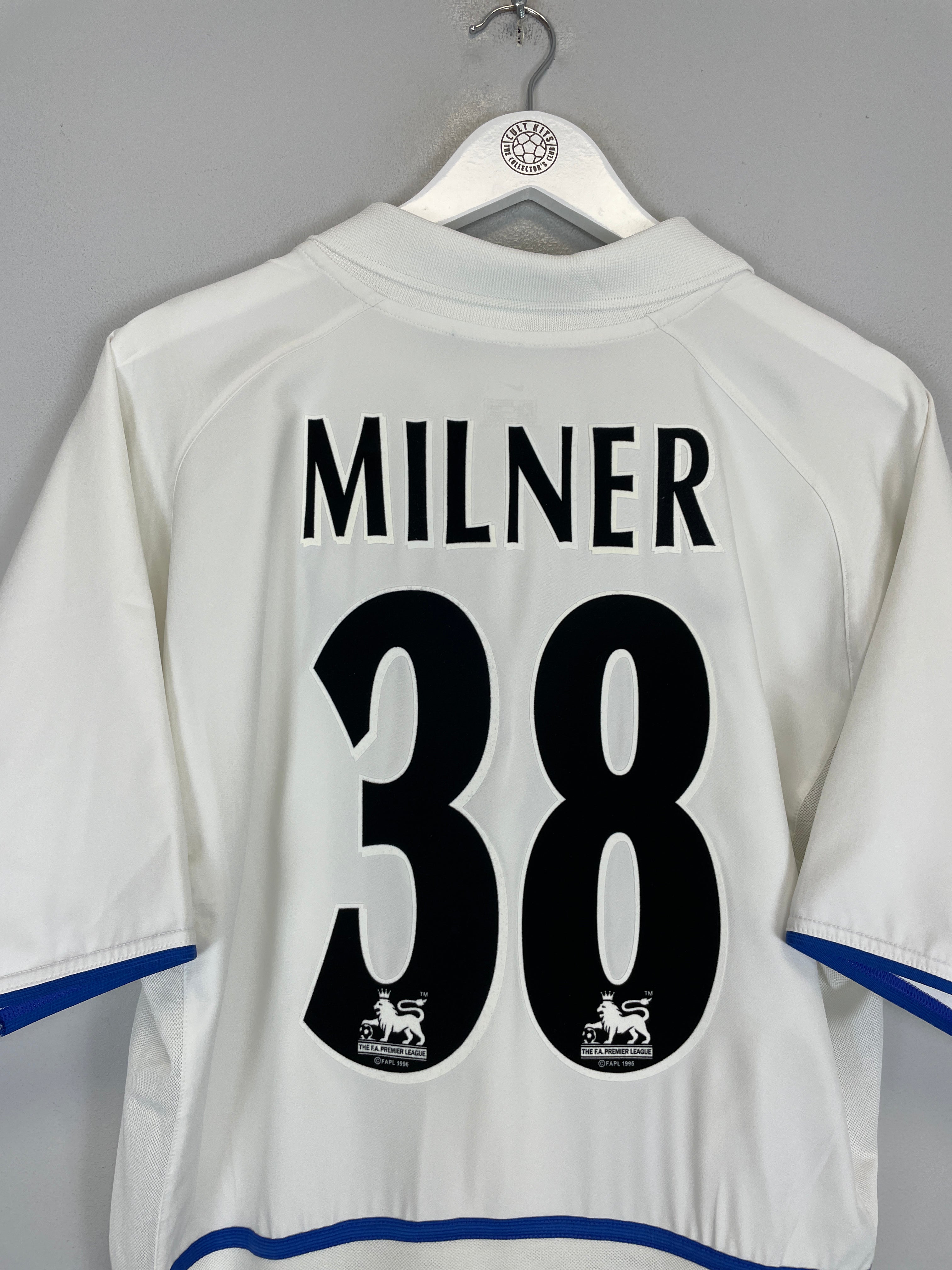Shop 2002/03 LEEDS UNITED MILNER #38 HOME SHIRT (L) NIKE, classic football shirts, vintage football shirts & retro soccer jerseys at Cult Kits